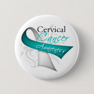 Badge Rond 5 Cm Défiler Ruban Cervical Cancer Sensibilisation