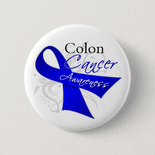 Badge Rond 5 Cm Défiler Ruban Colon Sensibilisation au cancer