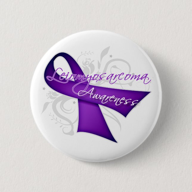 Badge Rond 5 Cm Défiler Ruban Leiomyosarcome Sensibilisation (Devant)