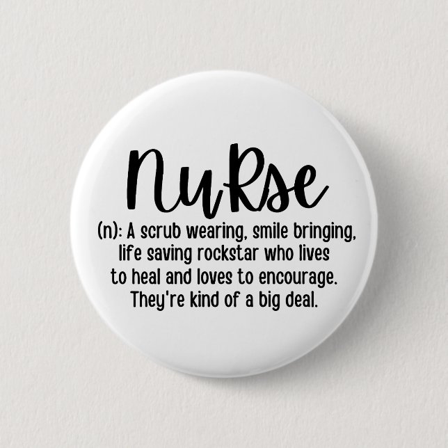 Badge Rond 5 Cm Définition de l'infirmière (Devant)