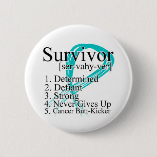 Badge Rond 5 Cm Définition de survivant - Cancer gynécologique
