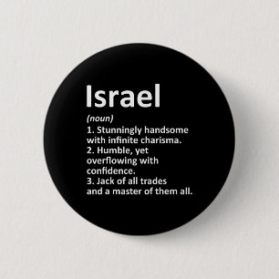 Badge Rond 5 Cm Définition d'Israël Nom Personnalisé Anniversaire