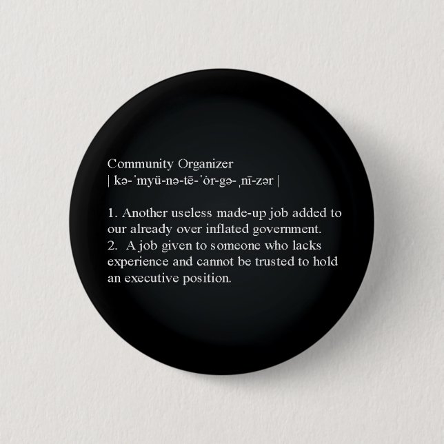 Badge Rond 5 Cm Définition d'organisateur de la Communauté (Devant)
