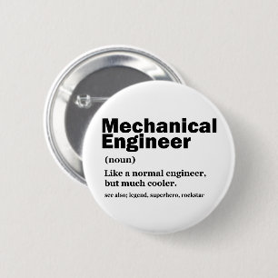 Badge Rond 5 Cm Définition drôle d'ingénieur mécanique Ingénierie