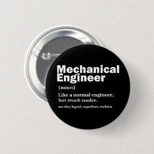 Badge Rond 5 Cm Définition drôle d'ingénieur mécanique Ingénierie