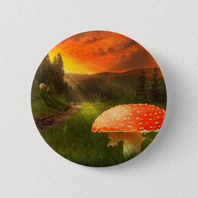 Badge Rond 5 Cm Définition du soleil d'automne. (Devant)
