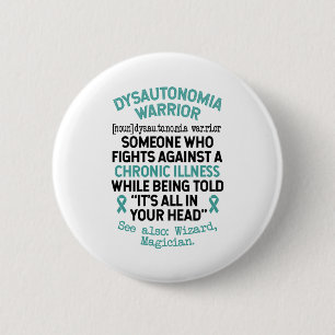 Badge Rond 5 Cm Définition Dysautonomie guerrier