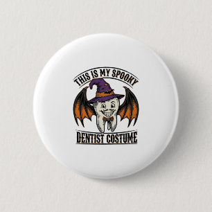 Badge Rond 5 Cm Déguisement de Dentiste Effrayant Chemise Dentaire