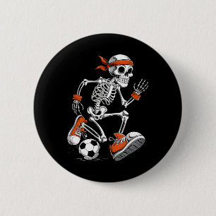 Badge Rond 5 Cm Déguisement de foot de squelette drôle d'Halloween