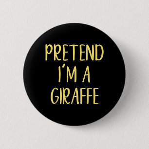 Badge Rond 5 Cm Déguisement de girafe prétendu Halloween simple dr