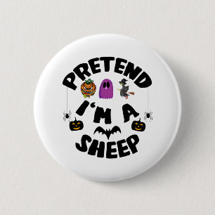 Badge Rond 5 Cm Déguisement drôle de mouton pour Halloween
