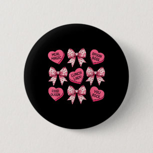 Badge Rond 5 Cm Déjeuner Lady Valentines Jour Coeur Coquette