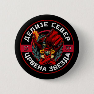Badge Rond 5 Cm Delije Nord 1989 Étoile Rouge