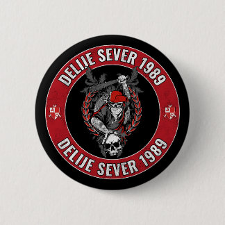Badge Rond 5 Cm Delije Sever 1989 Étoile Rouge Blanc