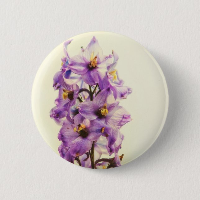 Badge Rond 5 Cm Delphinium pourpre de pied-d'alouette (Devant)