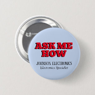 Badge Rond 5 Cm Demande d'entreprise Comment Promotionnel