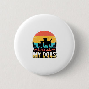 Badge Rond 5 Cm Demandez-moi à propos de mon design vintage pour l