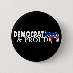 Badge Rond 5 Cm Démocrate et fier