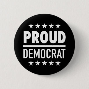 Badge Rond 5 Cm Démocrate fier
