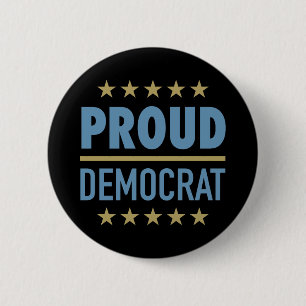 Badge Rond 5 Cm Démocrate fier