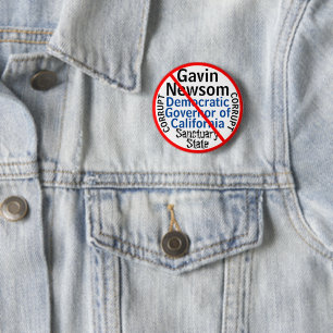 Badge Rond 5 Cm Démocrate Gavin Newsom Gouverneur de Californie