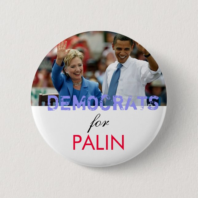 Badge Rond 5 Cm Démocrate pour Palin (Devant)