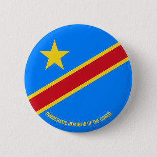Badge Rond 5 Cm Democratic Republic of the Congo Flag Charming