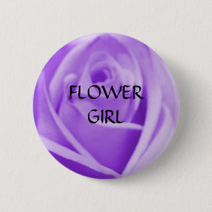 Badge Rond 5 Cm DEMOISELLE DE HONNEUR - bouton rose de lavande