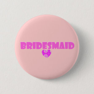 Badge Rond 5 Cm demoiselle d'honneur avec le coeur