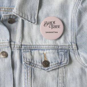 Badge Rond 5 Cm Demoiselle d'honneur Dusty Rose de la Tribu de la 
