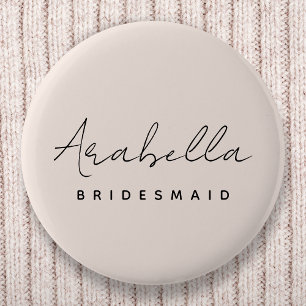 Badge Rond 5 Cm Demoiselle d'honneur Écriture minimaliste modern