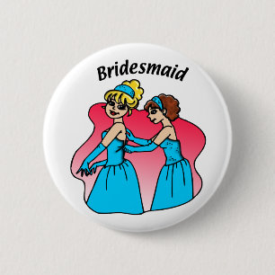 Badge Rond 5 Cm Demoiselle d'honneur épousant le bouton