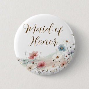 Badge Rond 5 Cm Demoiselle d'honneur   Fête de mariage champêtre