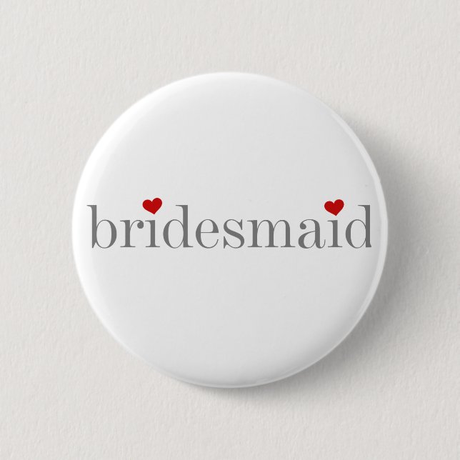 Badge Rond 5 Cm Demoiselle d'honneur grise des textes (Devant)