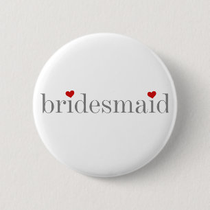 Badge Rond 5 Cm Demoiselle d'honneur grise des textes