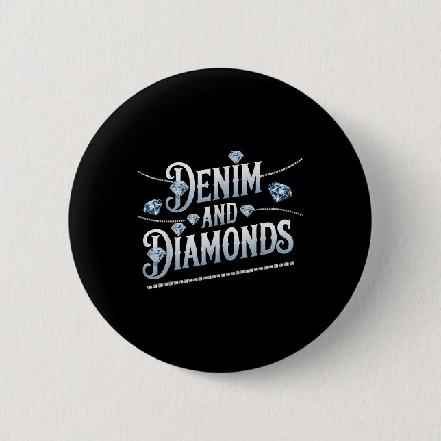 Badge Rond 5 Cm Denim Et Diamonds Mode tendance (Devant)