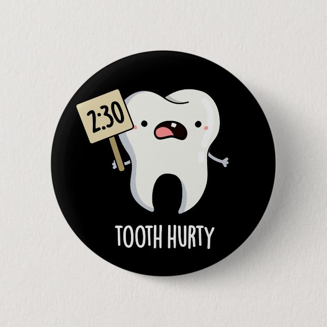 Badge Rond 5 Cm Dent Hurty Dental Pun Dark BG (Devant)