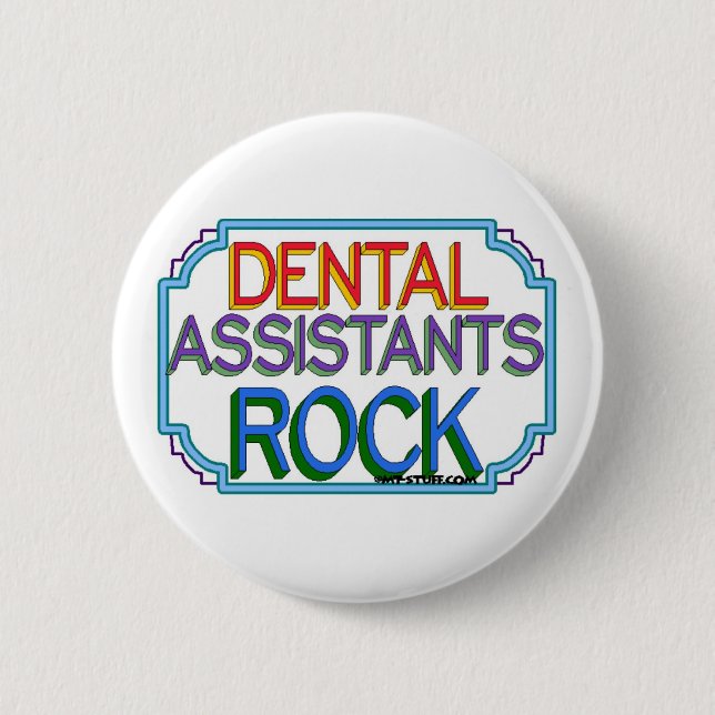 Badge Rond 5 Cm Dental Assistants Rock (Devant)