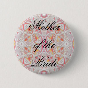 Badge Rond 5 Cm dentelle, mère de la jeune mariée