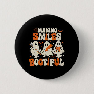 Badge Rond 5 Cm Dentiste Fantôme Dentiste Halloween Rendre Sourian