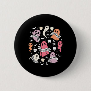 Badge Rond 5 Cm Dentiste Fantôme Éffrayant Halloween Dental