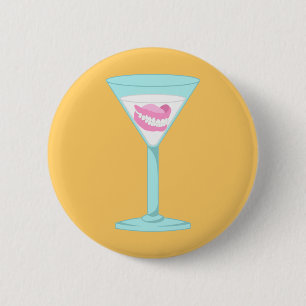 Badge Rond 5 Cm Dents fausses Martini de dentiers