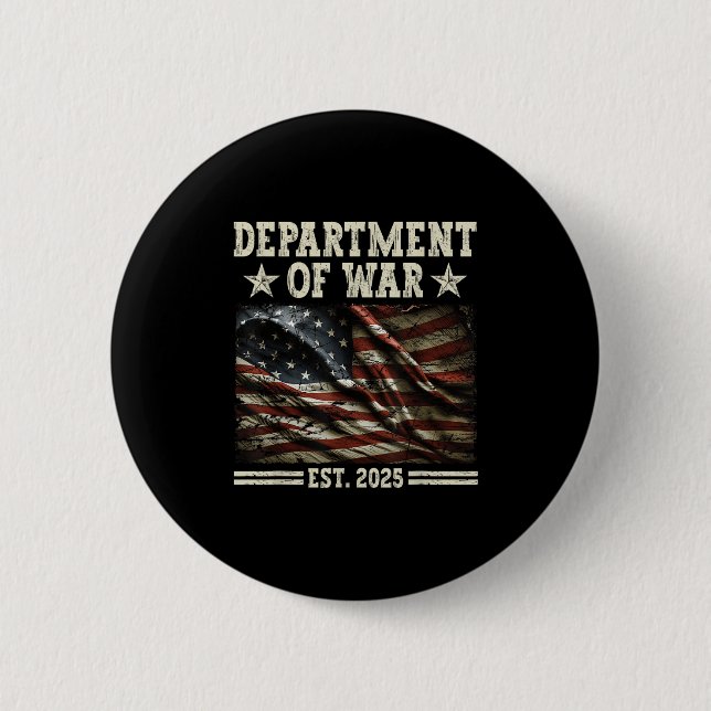 Badge Rond 5 Cm Département De Guerre Usa Camouflage Drapeau Dépar (Devant)