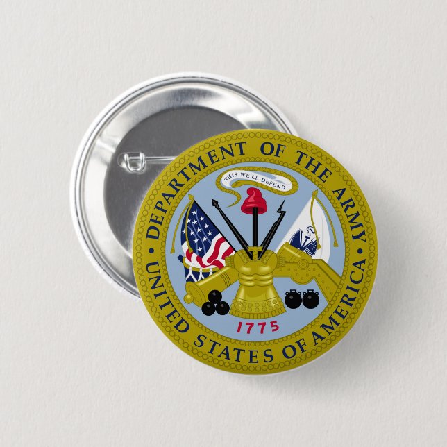 Badge Rond 5 Cm Département du bouton rond d'armée (Devant & derrière)