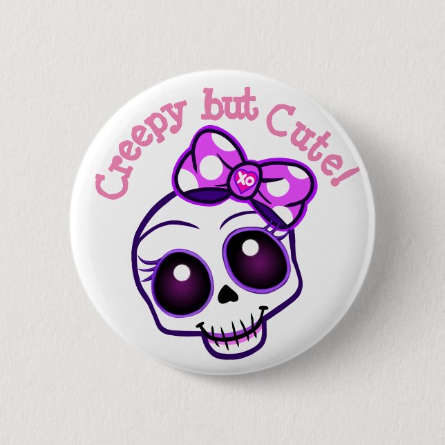 Badge Rond 5 Cm "Déplaisant mais mignon !" Pinceau Bouton Kawaii (Devant)