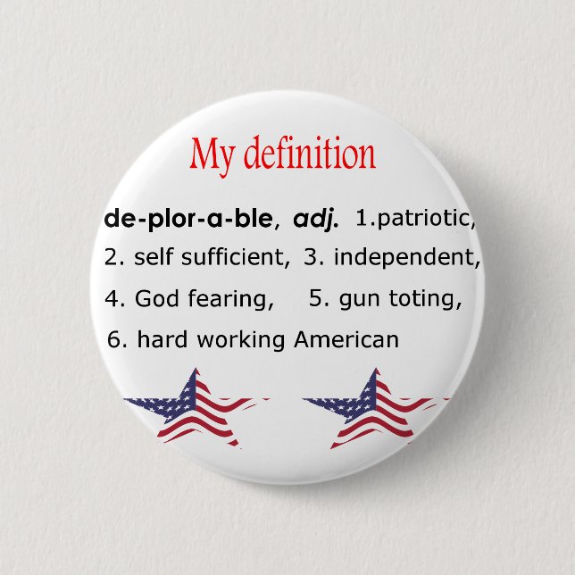 Badge Rond 5 Cm Déplorable, ma définition (Devant)