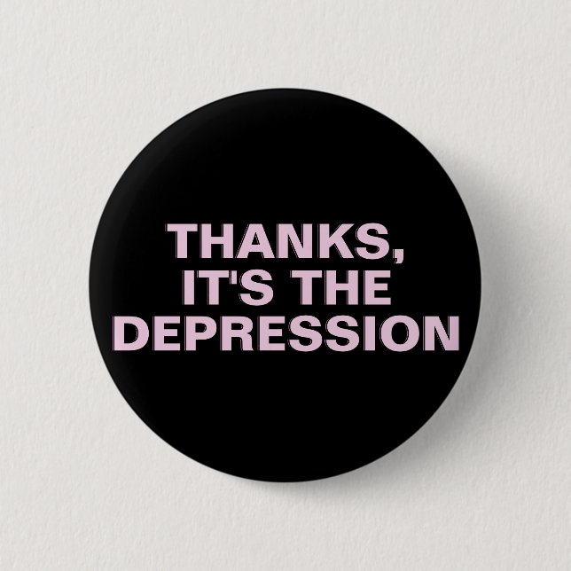 Badge Rond 5 Cm Dépression grâce à la santé mentale rose Noir (Devant)