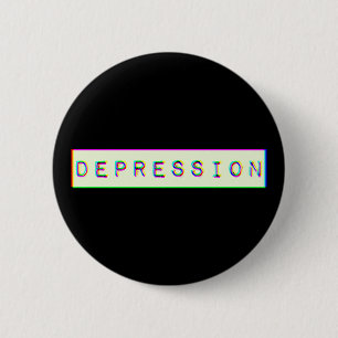 Badge Rond 5 Cm Dépression Style d'ancien écran TV