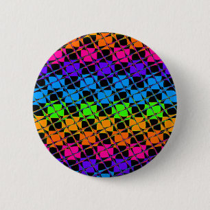 Badge Rond 5 Cm Dernier Edgy Colorful À damiers Rainbow Motif