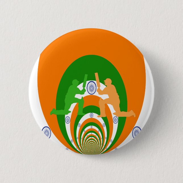 Badge Rond 5 Cm Dernières idées de cricket en Inde (Devant)